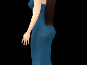 3d character with clothing dress Model 3D