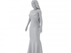 3d character with clothing dress Model 3D