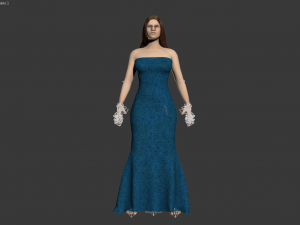 3d character with clothing dress Model 3D