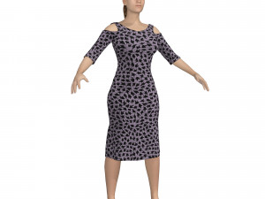 3d character female with clothing Model 3D