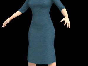 3d character female with clothing Model 3D