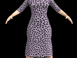 3d character female with clothing Model 3D