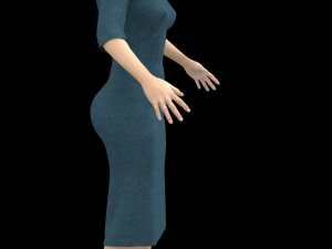 3d character female with clothing Model 3D