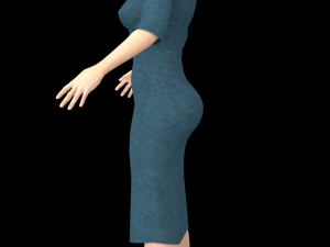 3d character female with clothing Model 3D