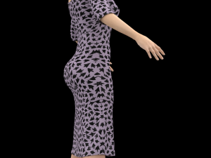 3d character female with clothing Model 3D