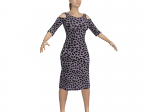 3d character female with clothing Model 3D