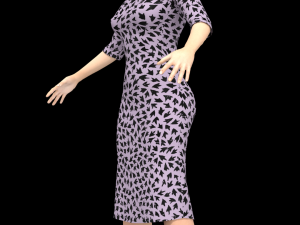 3d character female with clothing Model 3D