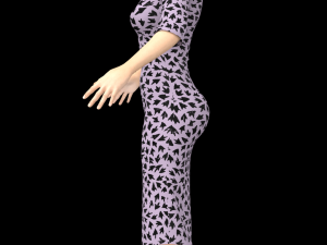 3d character female with clothing Model 3D