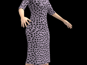 3d character female with clothing Model 3D