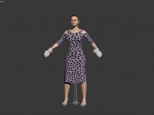 3d character female with clothing Model 3D