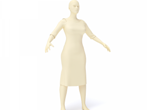 3d character female with clothing Model 3D