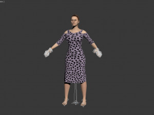 3d character female with clothing Model 3D