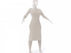 3d character female with clothing Model 3D