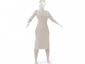 3d character female with clothing Model 3D