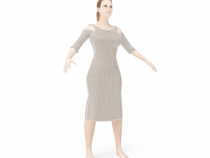 3d character female with clothing Model 3D