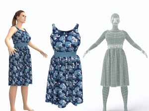 3d character female with clothing dress 3D 模型