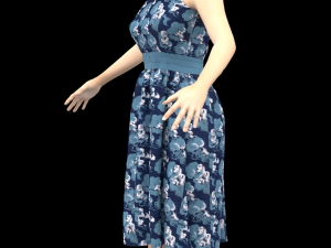 3d character female with clothing dress Model 3D
