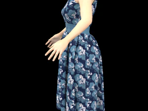 3d character female with clothing dress 3D Model