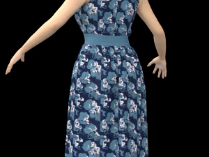 3d character female with clothing dress 3D Model