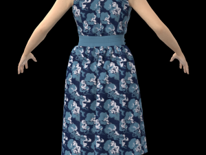 3d character female with clothing dress Model 3D