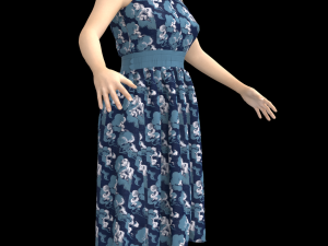 3d character female with clothing dress Model 3D