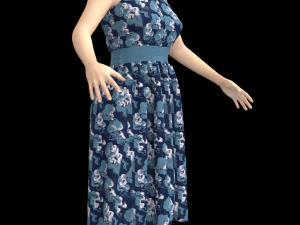 3d character female with clothing dress 3D Model