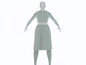 3d character female with clothing dress Model 3D