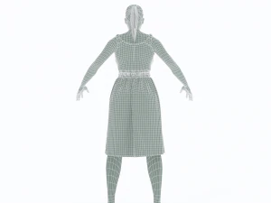 3d character female with clothing dress 3D Model