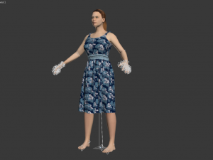 3d character female with clothing dress Model 3D