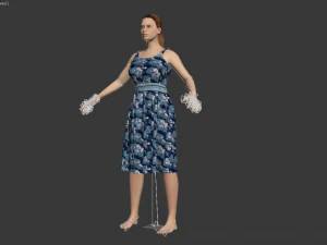 3d character female with clothing dress 3D Model