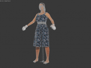 3d character female with clothing dress Model 3D