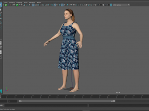 3d character female with clothing dress Model 3D