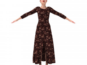 3d character female with clothing dress 3D 模型