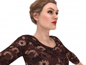 3d character female with clothing dress 3D Model