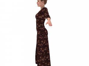 3d character female with clothing dress 3D 模型