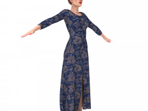 3d character female with clothing dress 3D 模型