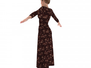 3d character female with clothing dress 3D 模型