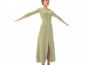 3d character female with clothing dress 3D 模型