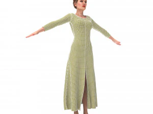 3d character female with clothing dress 3D Model