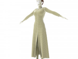 3d character female with clothing dress 3D 模型