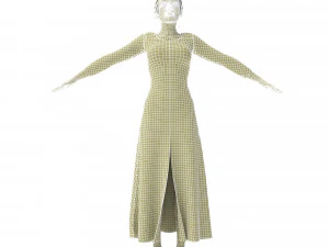 3d character female with clothing dress 3D Model