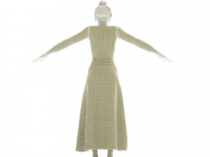 3d character female with clothing dress 3D 模型