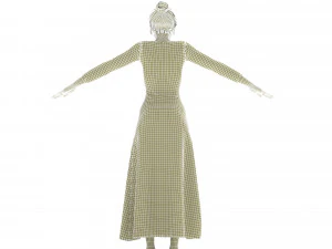 3d character female with clothing dress 3D Model