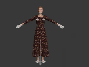 3d character female with clothing dress 3D Model