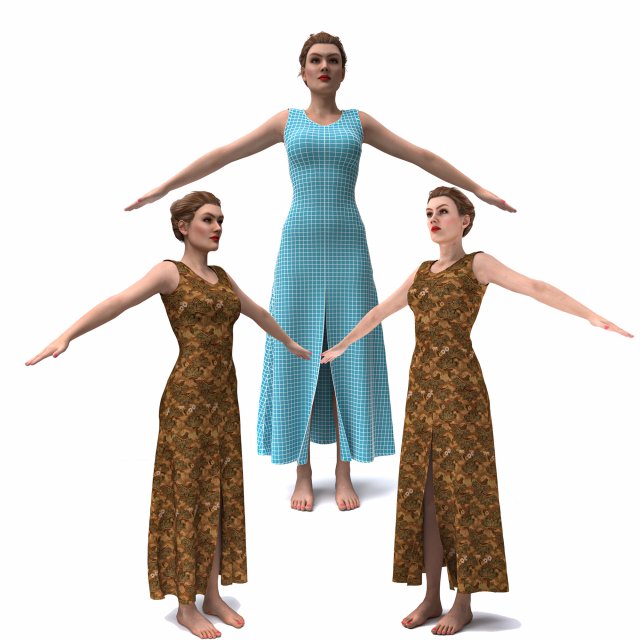 3d female with clothing Modello 3D .c4d .max .obj .3ds .fbx .stl .blend 