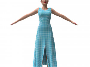3d female with clothing Modello 3D