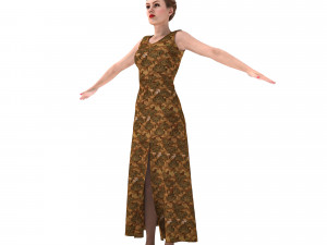3d female with clothing Modello 3D