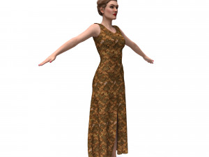 3d female with clothing Modello 3D