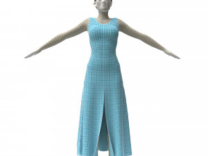 3d female with clothing Modello 3D
