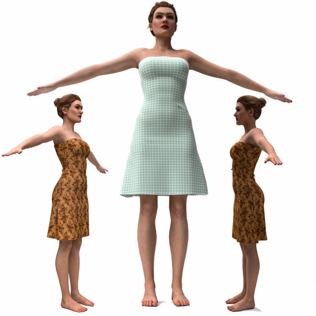 3d realistic female with clothing 3D Модель .c4d .max .obj .3ds .fbx .stl .blend 